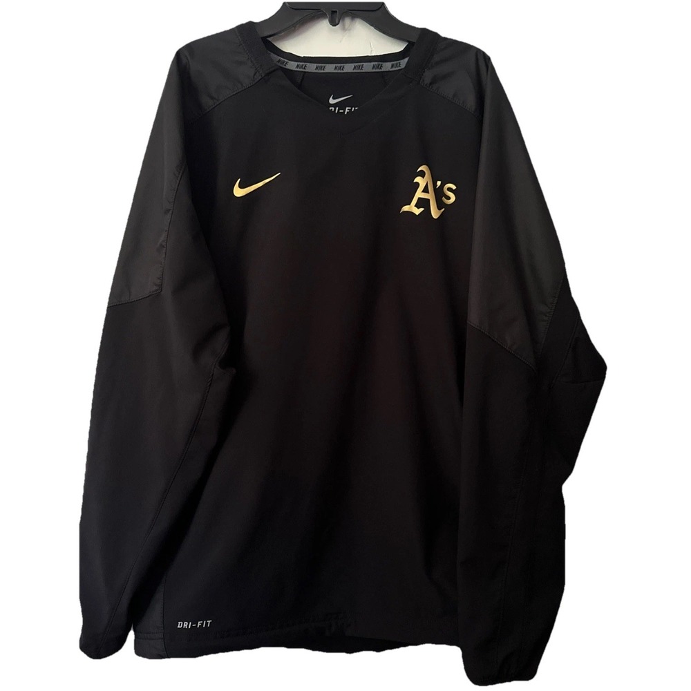 Nike MLB Oakland A's Dri-Fit Long Sleeve Pullover‎ Sweatshirt Men's Size M